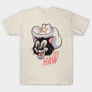 YeeHaw - Cowboy Cat Retro Mascot T-Shirt